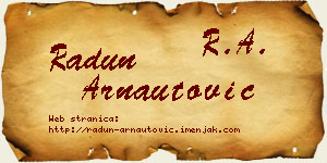 Radun Arnautović vizit kartica